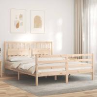 Bedframe met hoofdbord massief hout - thumbnail
