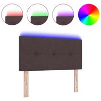 LED-hoofdbord met LED -striplichten Donkerbruin 90 cm Stof - thumbnail