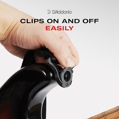 D&apos;Addario Auto Lock Polypro Guitar Strap Black gitaarband met ingebouwde strap locks - thumbnail