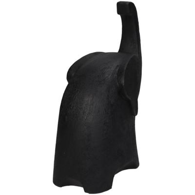 Diversen Ornament olifant polyresin black 16x8x20.5cm