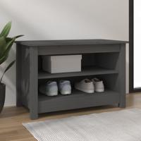 VidaXL Schoenenbank 70x38x45,5 cm massief grenenhout grijs - thumbnail