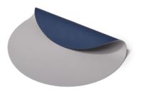 Cookinglife Placemats - Dubbelzijdig - Vegan leer - Grijs / Blauw ø 38 cm - 6 Stuks - thumbnail