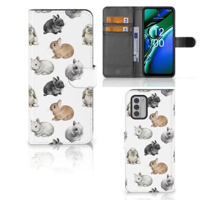 Telefoonhoesje | Met pasjeshouder | voor Nokia G42 Konijntjes