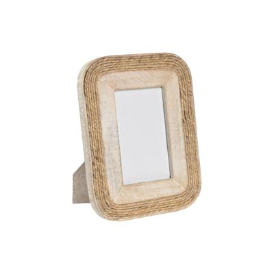 Fotolijsten Home ESPRIT Bruin Kristal Touw Mangohout Natuurlijk Cottage