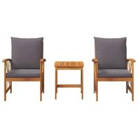Tuinbankenset met kussen 3 pcs Olie naturel Massief Acaciahout - thumbnail