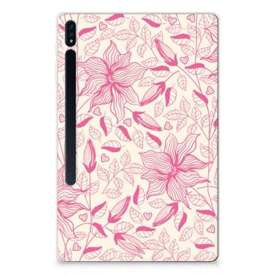 Samsung Galaxy Tab S7 Plus | S8 Plus | Siliconen hoesje | Pink Flowers