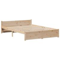 Bedframe met hoofdbord massief grenenhout 150x200 cm - thumbnail
