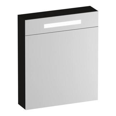 Brauer Promise Deluxe Spiegelkast - 60 cm - met Verlichting - 1 Rechtsdraaiende Dubbelzijdige Spiegeldeur - Timber Black