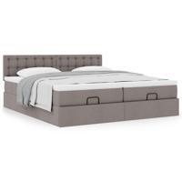 Ottoman bed met matrassen 180x200cm stof taupe - thumbnail