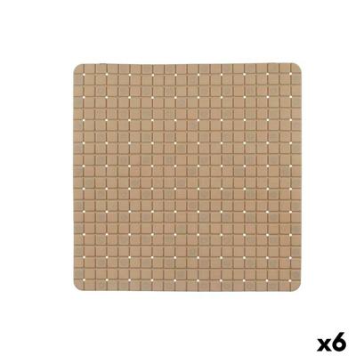 Antislipmat voor in de douche Berilo Beige PVC 50,3 x 50,3 x 0,7 cm Ruiten (6 Stuks)