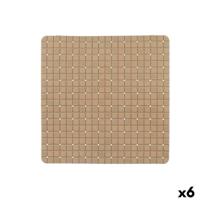 Antislipmat voor in de douche Ruiten Beige PVC 50,3 x 50,3 x 0,7 cm (6 Stuks) - thumbnail