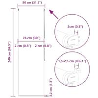 VidaXL Doucherolgordijn 80x240 cm stofbreedte 76 cm - thumbnail