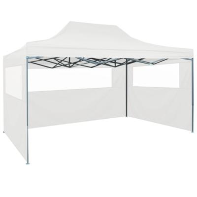 VidaXL Partytent met 3 zijwanden inklapbaar 280x410x315 cm staal wit