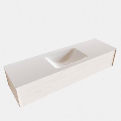 Badkamermeubel BWS Madrid Wit 150x45x30 cm Mat Witte Solid Surface Wastafel (0 kraangaten) Badkamermeubel BWS Madrid Wit 150x45x30 cm Mat Witte Solid Surface Wastafel (0 kraangaten)