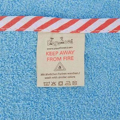 Playshoes badponcho graafwerken junior 100 cm katoen blauw maat L