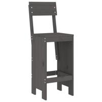 Barkrukken 2 st 40x48,5x115,5 cm massief grenenhout grijs - thumbnail