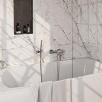 Opbouwset Bad- en Douchekraan Brauer Chrome Carving Thermostatisch Met Wandhouder Geborsteld Chroom Brauer - thumbnail