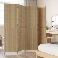 Kamerscherm 5 panelen poly rattan beige - thumbnail