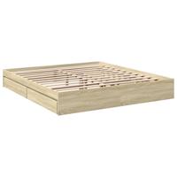 Bedframe met lades bewerkt hout sonoma eikenkleurig 180x200 cm - thumbnail
