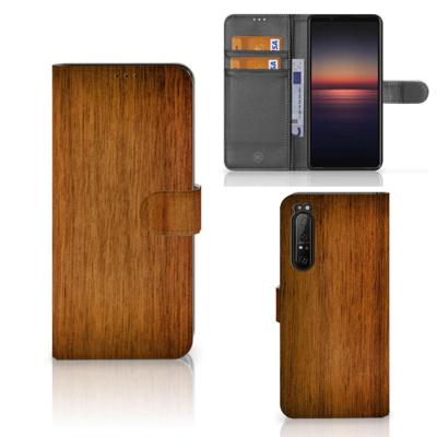 Sony Xperia 1 II | Book Style Case | Donker Hout