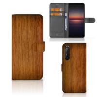 Sony Xperia 1 II | Book Style Case | Donker Hout - thumbnail