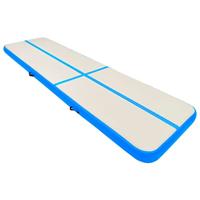 VidaXL Gymnastiekmat met pomp opblaasbaar 800x100x20 cm pvc blauw - thumbnail