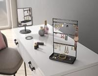 Metaltex sieradenrek 22x11x36 cm mat zwart/metaal - thumbnail