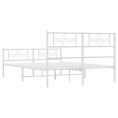 Bedframe met hoofd- en voeteneinde metaal wit 120 x 190 cm - thumbnail