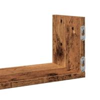 Wandschappen 3 st 58x18x18 cm bewerkt hout oud houtkleurig - thumbnail