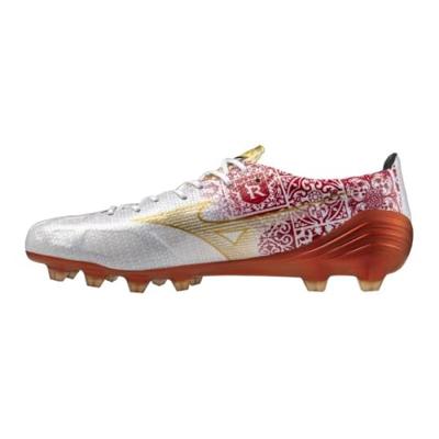 Mizuno Alpha SR4 Japan Gras Voetbalschoenen (FG) Wit Rood Goud Mizuno Alpha SR4 Japan Gras Voetbalschoenen (FG) Wit Rood Goud