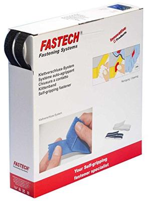 FASTECH® B50SKL01E999925 Klittenband Om vast te plakken Hotmelt Haakdeel, Extra sterk (l x b) 25000 mm x 50 mm Zwart 25 m
