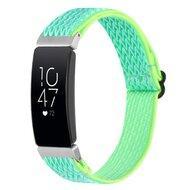 By Qubix - Compatible met Fitbit Inspire 2 Elastische solo loop nylon bandje - Mint groen - Compatible fitbit bandje