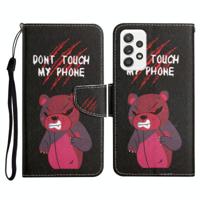 Voor Samsung Galaxy A52 5G / 4G Geschilderd Patroon Horizontale Flip Lederen Case met Houder & Card Slot & Portemonnee (Red Bear) - thumbnail