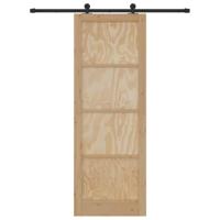 Schuifdeurset Naturel en zwart 83 x 232 cm - thumbnail