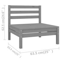 8-delige Loungeset massief grenenhout grijs - thumbnail