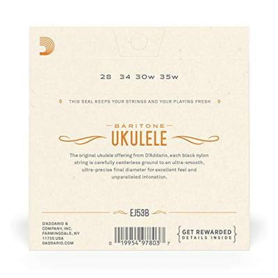 D&apos;Addario EJ53B Pro Arte Rectified snarenset bariton ukulele