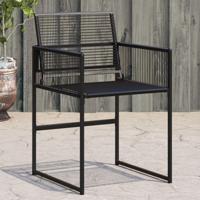 Tuinstoelen 4 st poly rattan zwart - thumbnail