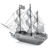 Eureka Metal earth pirate ship black pearl zilver editie - thumbnail