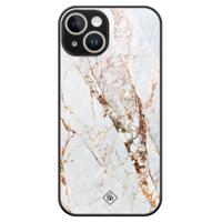 iPhone 14 glazen hardcase - Marmer goud - thumbnail