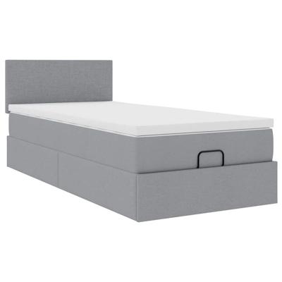 Bed met matras 140x190 cm stof lichtgrijs