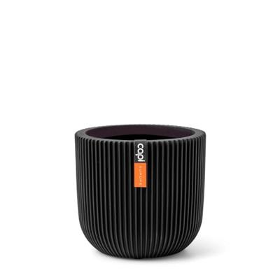 Capi Bloempot Pot Bol Groove Zwart Ø14cm - thumbnail
