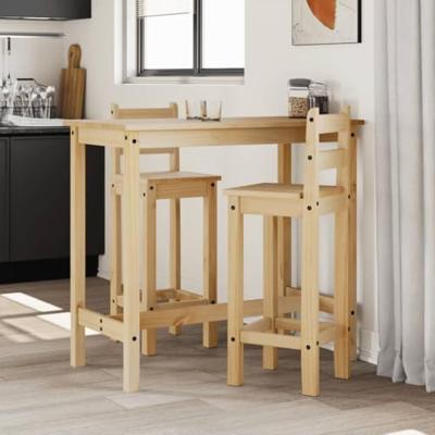 Barstoelen 2 st massief grenenhout