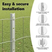 VidaXL Hek met paal zilver 1,5 x 10 m staal - thumbnail