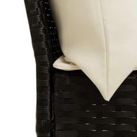 Tuinbank met kussens poly rattan zwart - thumbnail