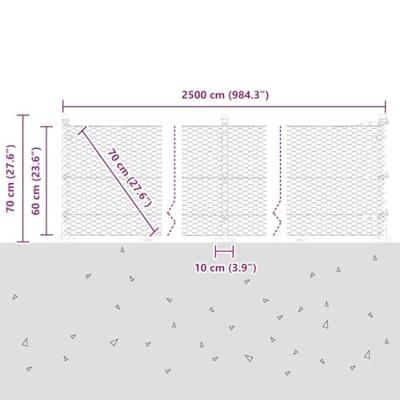 VidaXL Afrasteringspaal groen 25 x 0,6 m (25 mm gaas) staal en pvc