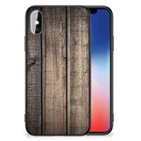 iPhone X | Xs Houten Print Telefoonhoesje Steigerhout - thumbnail