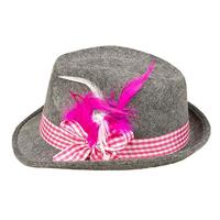 Apres Ski Hoed Grijze/Roze Wiesn - thumbnail
