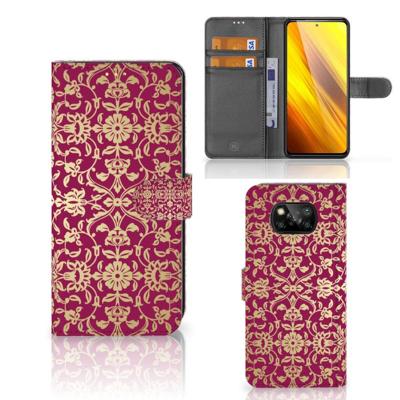 Wallet Case Xiaomi Poco X3 | Poco X3 Pro Barok Pink Wallet Case Xiaomi Poco X3 | Poco X3 Pro Barok Pink