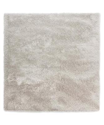 Tapeso Vierkant hoogpolig vloerkleed velvet - Posh lichtzilver -