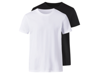 esmara Men 2 Heren T-shirts (Zwart/wit, XL) - thumbnail